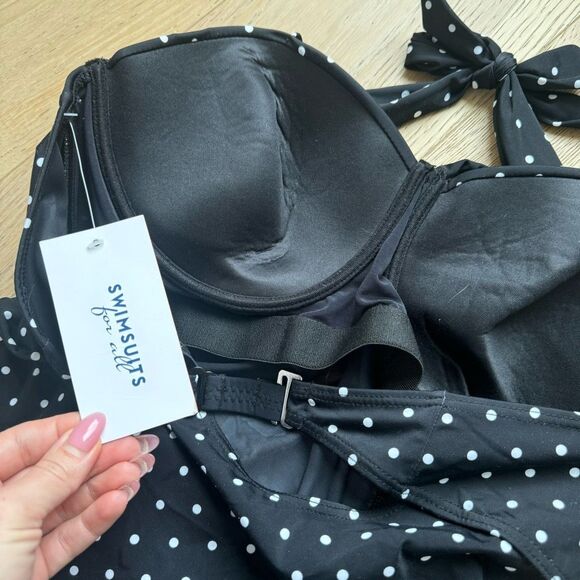 NWT Swimsuits For All Ruched Tummy Control Full Coverage One Piece Swim Size 16 - Picture 7 of 9